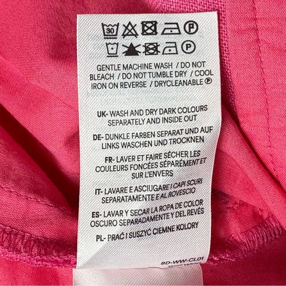 Boden Linen Ankle Pants Size 2L Straight Leg Trouser Sangria Sunset Pink 2 Tall - Picture 15 of 15